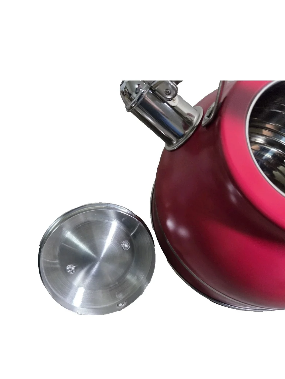 Aarti Sequeira 2.3 Qt Red Stovetop Whistling Tea Kettle